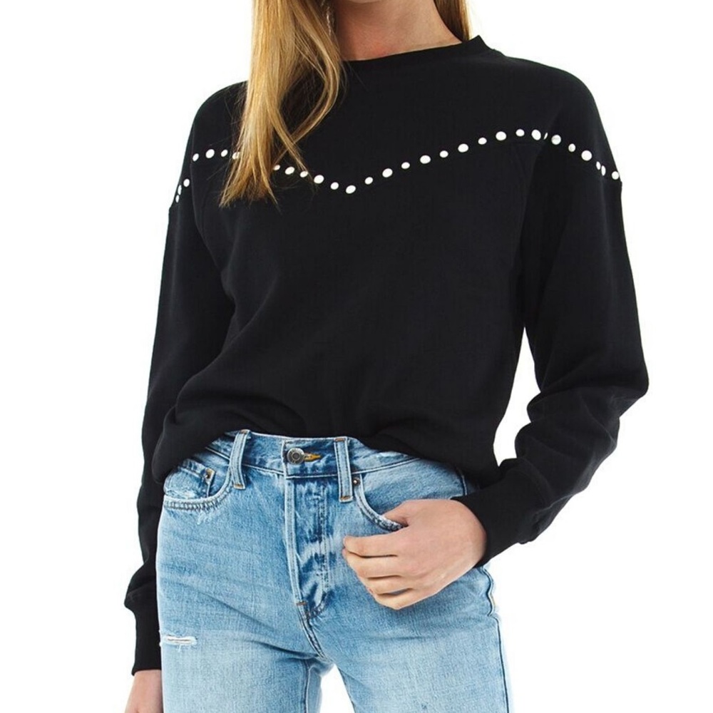 Rebecca Minkoff Pearl Kelly Black Crew Sweatshirt